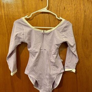 Class In Dancewear Lavender 3/4 sleeve leotard